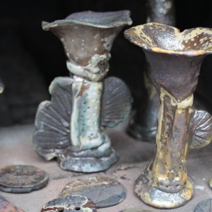 подсвечники из дровяной печи